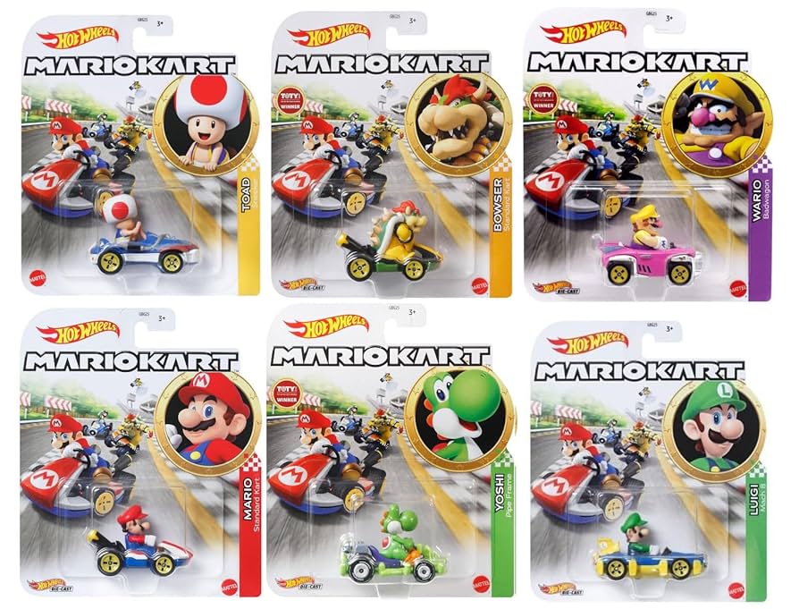 Hot Wheels スーパーマリオ プランバーバン ルイージ HOT WHEELS® Super Mario Character Cars, Set of 5 – Mattel